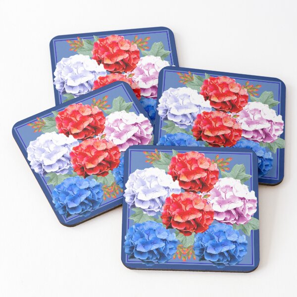 Item preview, Hydrangea flower with a blue border designed and sold by SueKnox.
