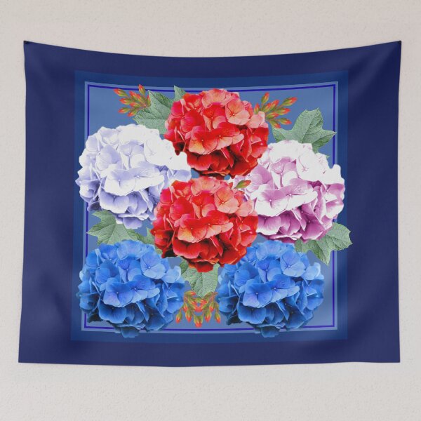 Item preview, Hydrangea flower with a blue border designed and sold by SueKnox.