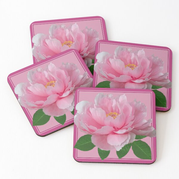 Item preview, Pink Peony with pollen and pink borders designed and sold by SueKnox.