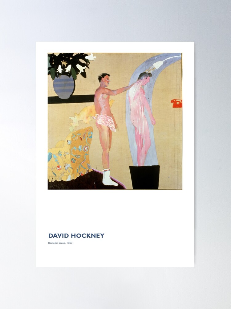 David Hockney Exhibition Art Poster - Domestic Scene 1963