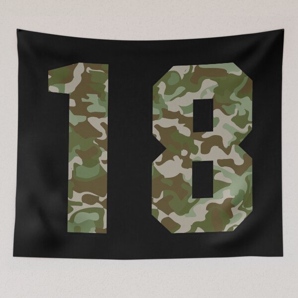 Item preview, Army Camouflage Number eighteen Soldiers Lucky Number 18 designed and sold by Urosek.