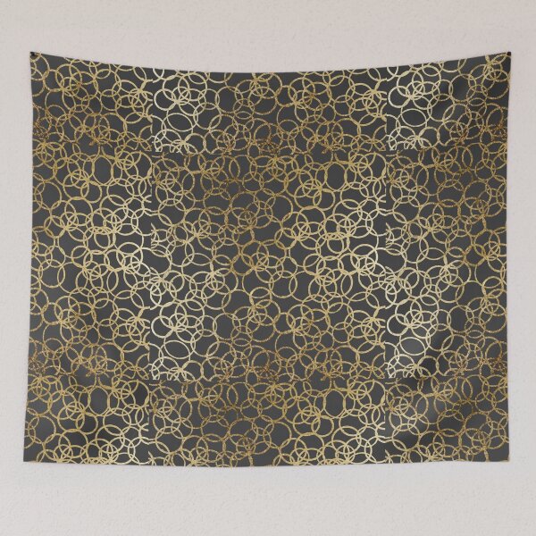 Item preview, Modern Gold Circles on Charcoal Black designed and sold by Blkstrawberry.