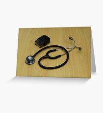 stethoscope and stamp Greeting Card