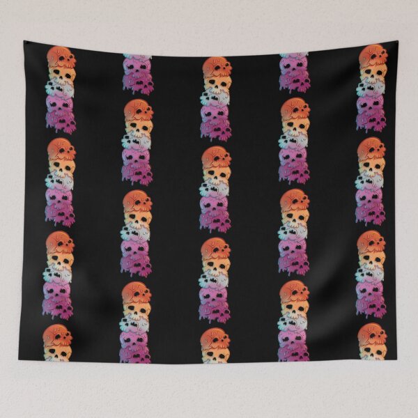 Item preview, Lesbian Pride Flag Skull Tower designed and sold by Irene Koh.