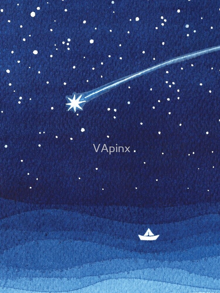 Thumbnail 4 von 4, iPhone-Hülle, Sternschnuppe, Sternschnuppe, Segelboot, Ozeanwellen, blaues Meer designt und verkauft von VApinx.