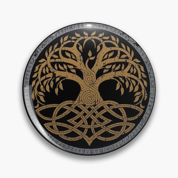 Item preview, Yggdrasil Tree of LIfe Norse Viking Pagan Futhark Runes Distressed designed and sold by BluePagan.