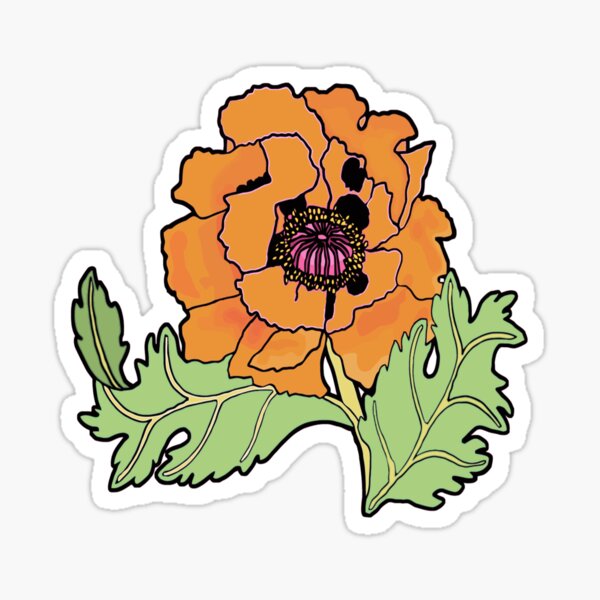 California Poppy Sticker
