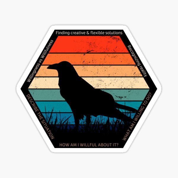 Item preview, Distress Tolerance DBT skills practice: Willingness vs Willfulness. The Hexagon Collection, the strongest shape symbolizing strength and wisdom, the shape chosen by wise bees. designed and sold by Orianah.