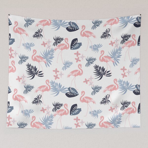 Item preview, Tropical pink and blue leaf pattern designed and sold by Arne Smet.