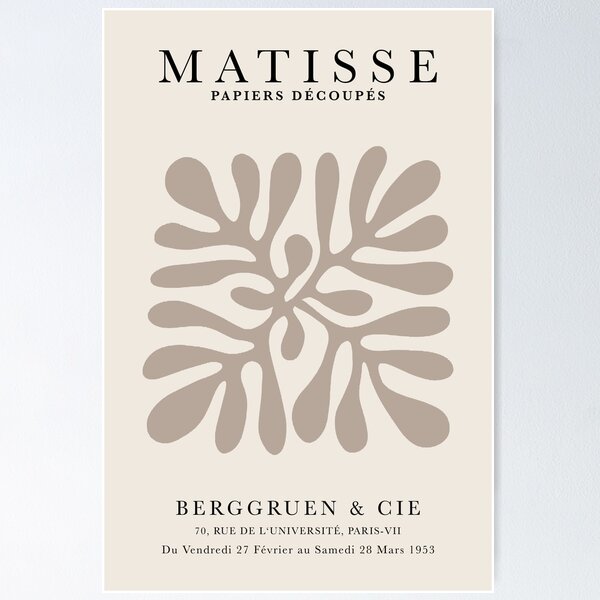 Item preview, Henri Matisse Beige Flower, Paper Decoupes Art Beige Colors, Matisse Cutout's designed and sold by re-make-.