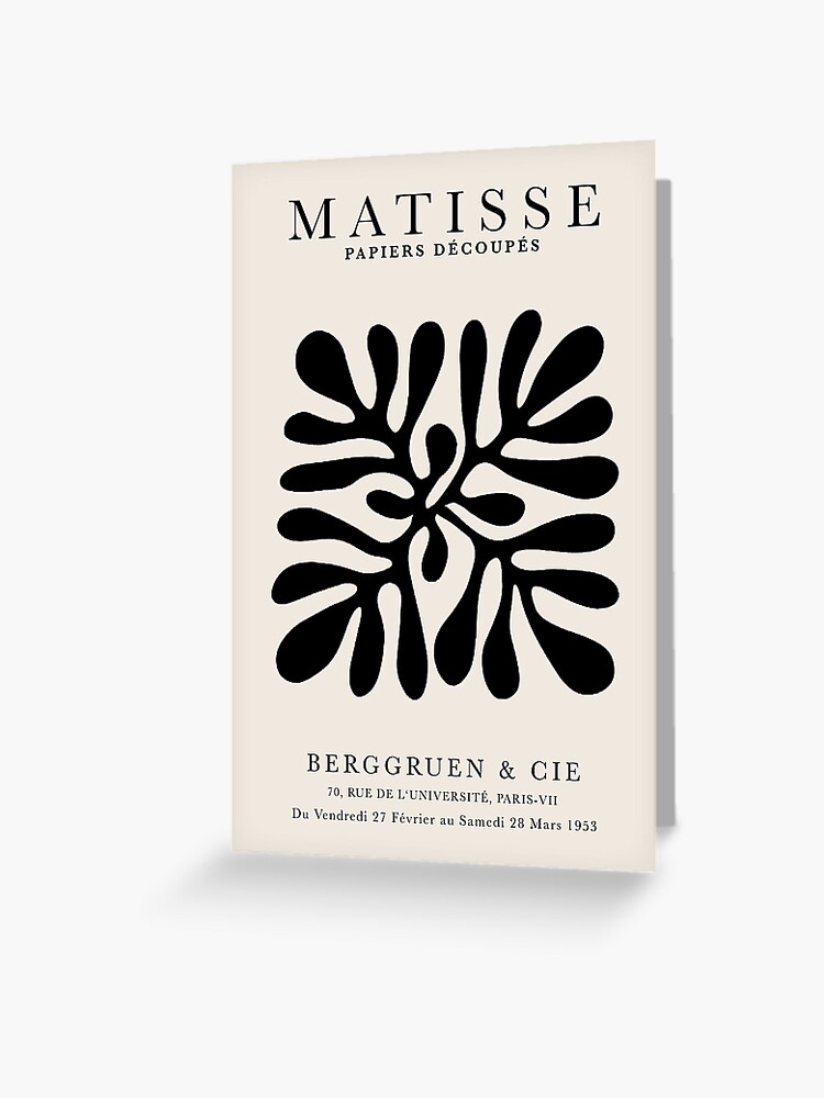 Henri Matisse Black Flower, Paper Decoupes Art Black Colors, Matisse  Cutout's | Greeting Card