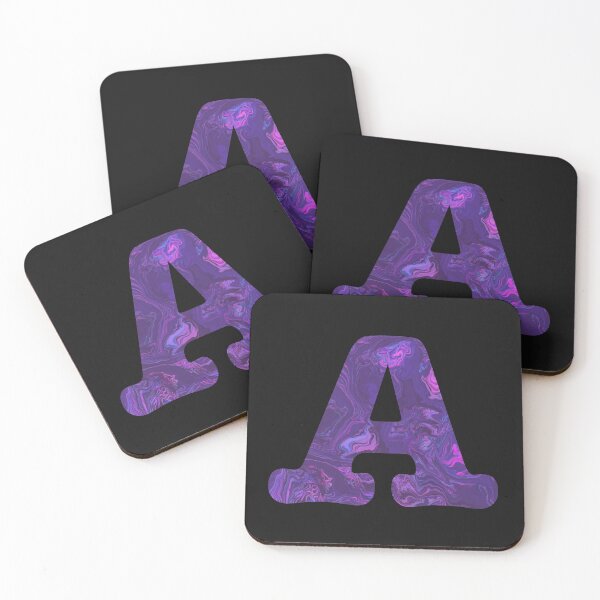 Item preview, Letter A Alphabet Purple Marble Abstract Monogram designed and sold by AMSonArt.