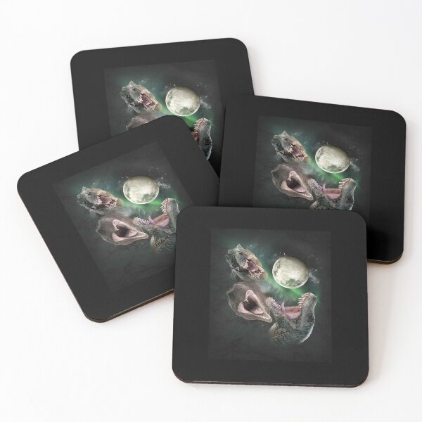 Item preview, 3 Dinosaur T-Rex Moon, Wolf Dinosaurs, Wolves Howling  designed and sold by Carridine01.