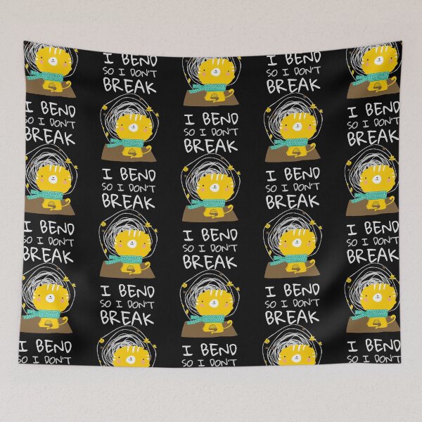 Item preview, I bend so i dont break cute t-shirt design featuring a cat doing yoga  designed and sold by MorgiaKmar.