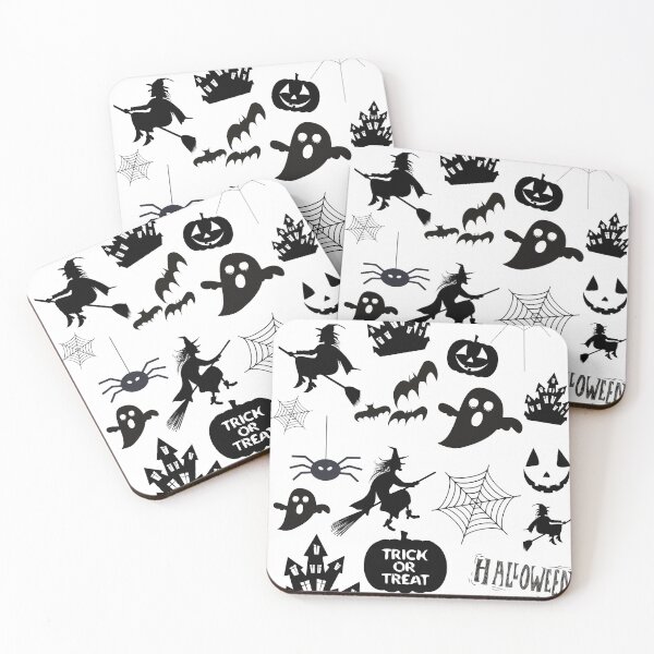 Artikelvorschau, Halloween Party Pattern Spiders Witches Pumpkin entworfen und verkauft von lucomini.