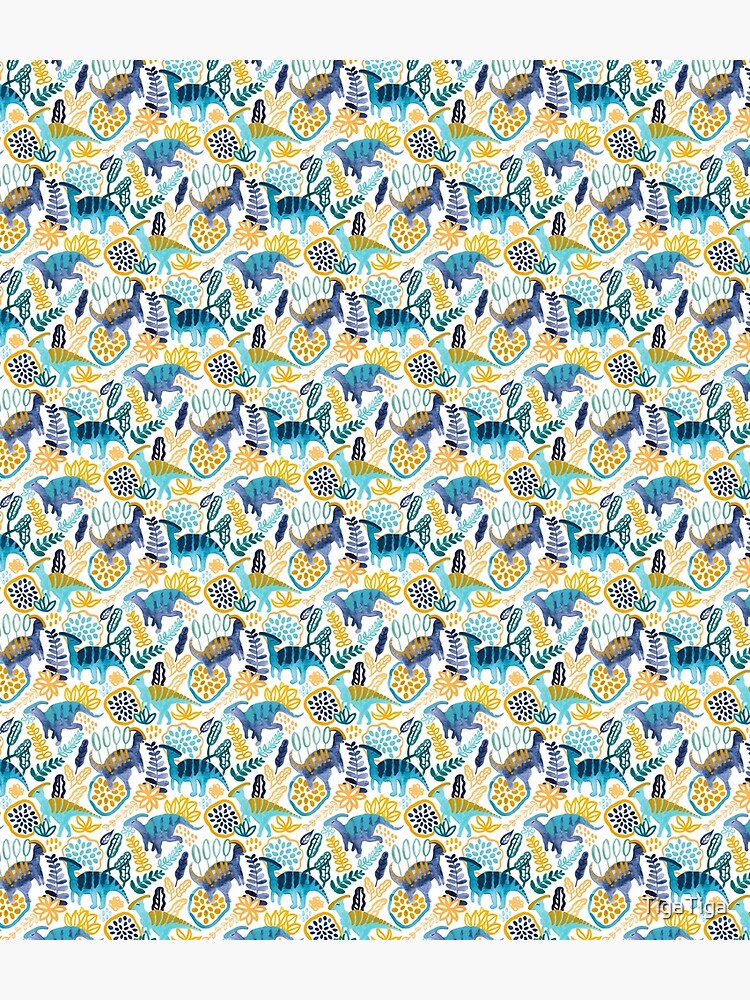 Gouache Parasaurolophuses by TigaTiga