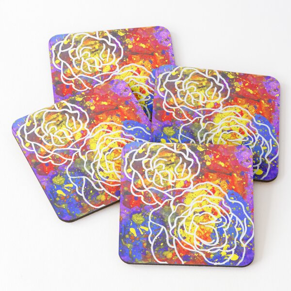 Item preview, Colourful Splash Mood Painting w/ Flower Overlay designed and sold by Cherish4Life.