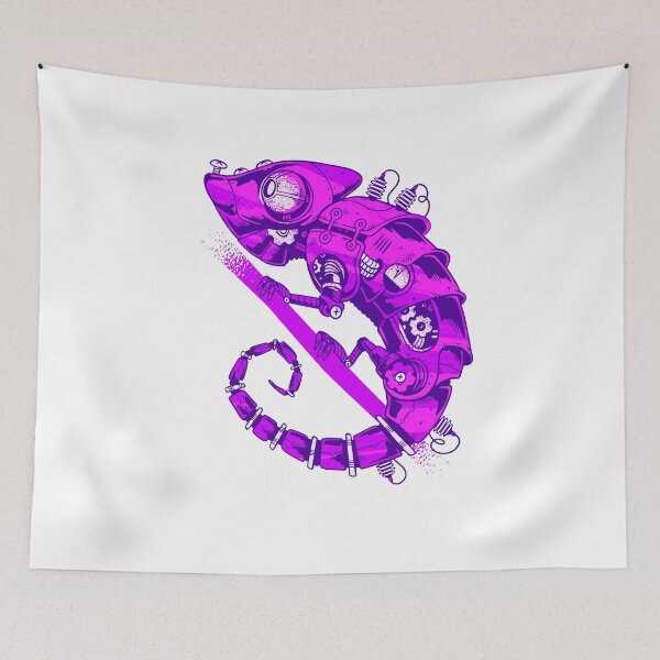 Item preview, Purple Steampunk clockwork chameleon vintage style designed and sold by TRIBExSPACE.