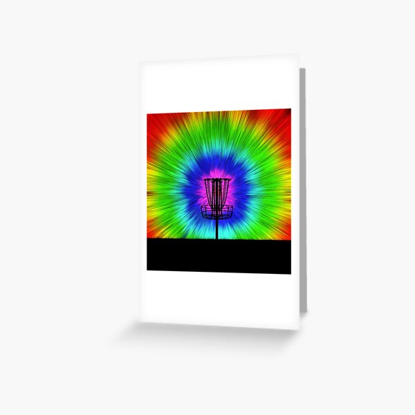 Tie Dye Disc Golf Basket Greeting Card