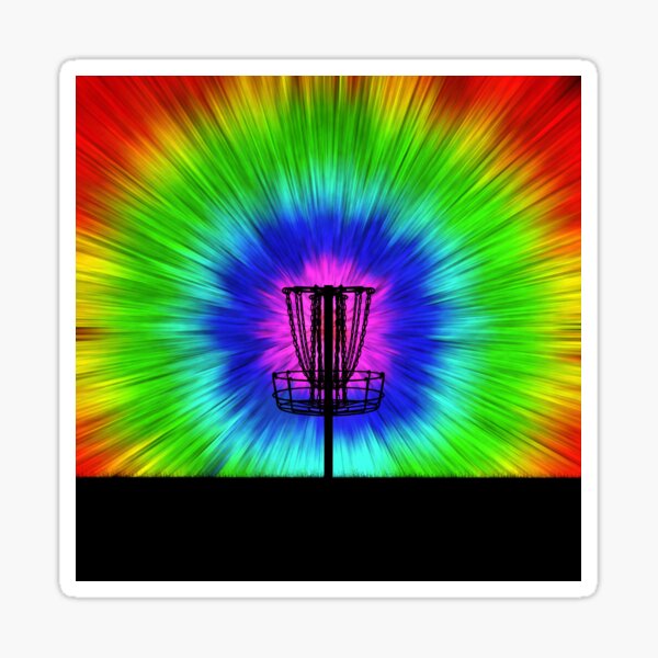 "Tie Dye Disc Golf Basket" Sticker for Sale by perkinsdesigns Redbubble