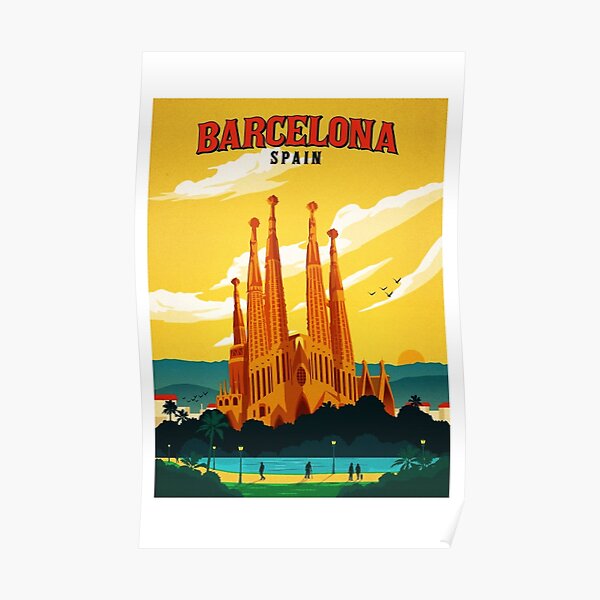 Travel Barcelona Poster
