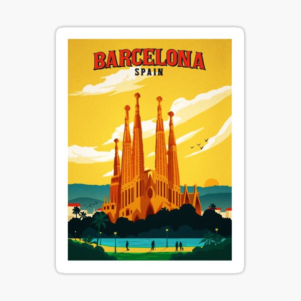 Travel Barcelona Sticker