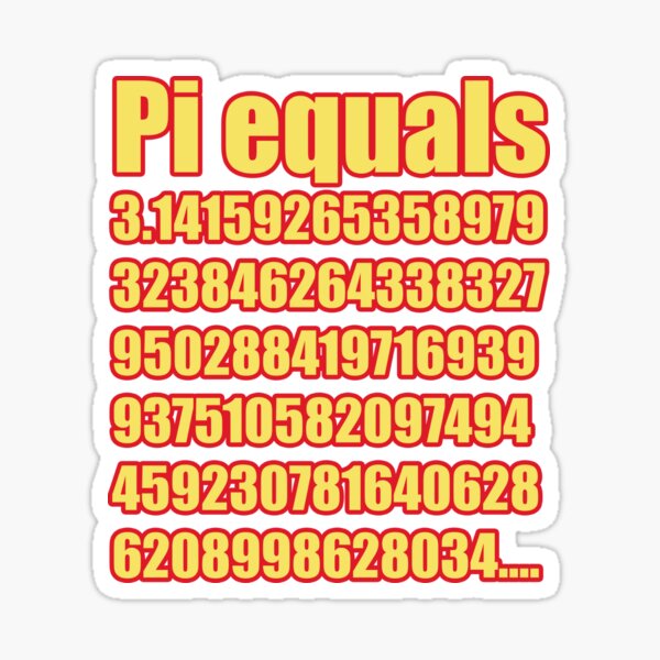 Pi Number Sticker