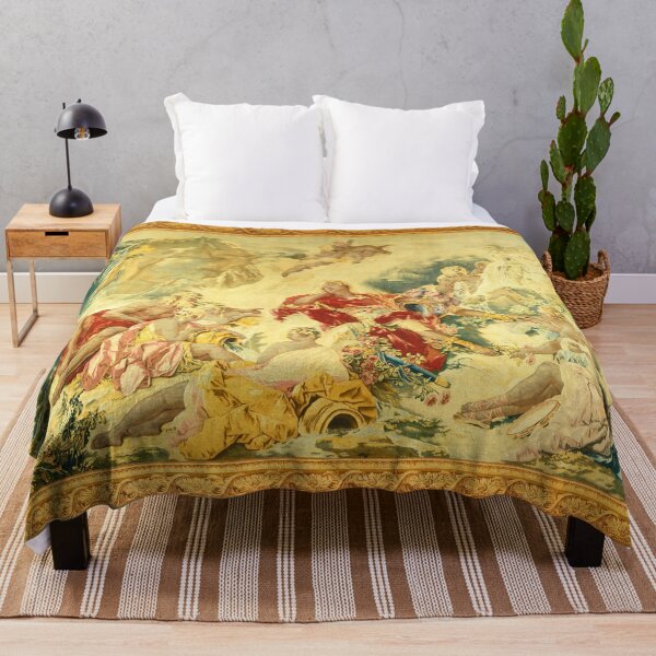 DREAM OF RINALDO Antique Mythological French Tapestry Throw Blanket