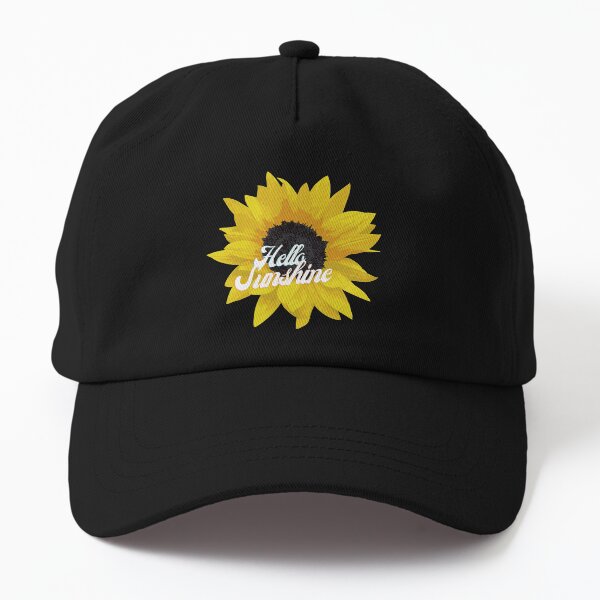 Hello Sunshine Sunflower field pattern retro Dad Hat