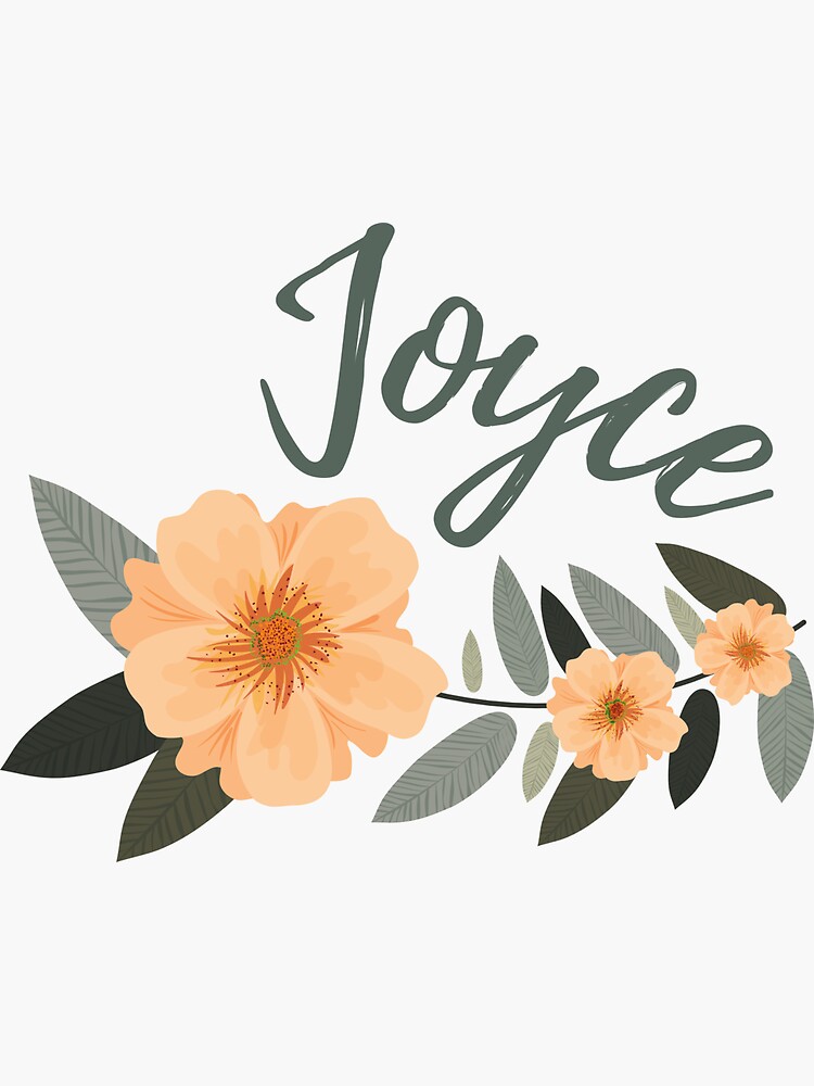 joyce-name-with-pretty-flowers-name-design-orange-and-green-plants