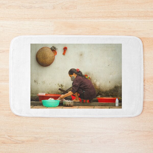Item preview, Vietnamese woman preparing food on a street  designed and sold by Anita van Gendt.