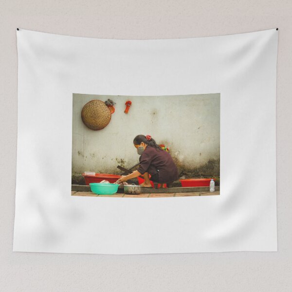 Item preview, Vietnamese woman preparing food on a street  designed and sold by Anita van Gendt.