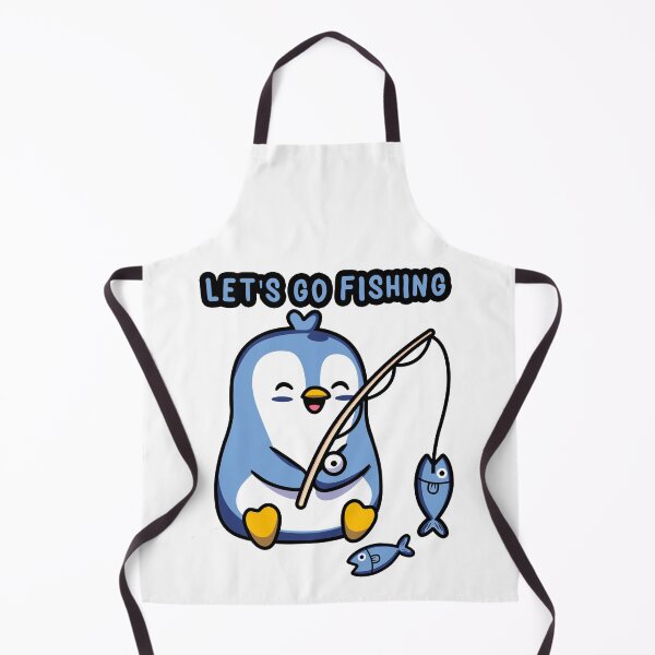 Item preview, kids blue penguin animal cute little fish fishing let's go designed and sold by MeryemSpace.