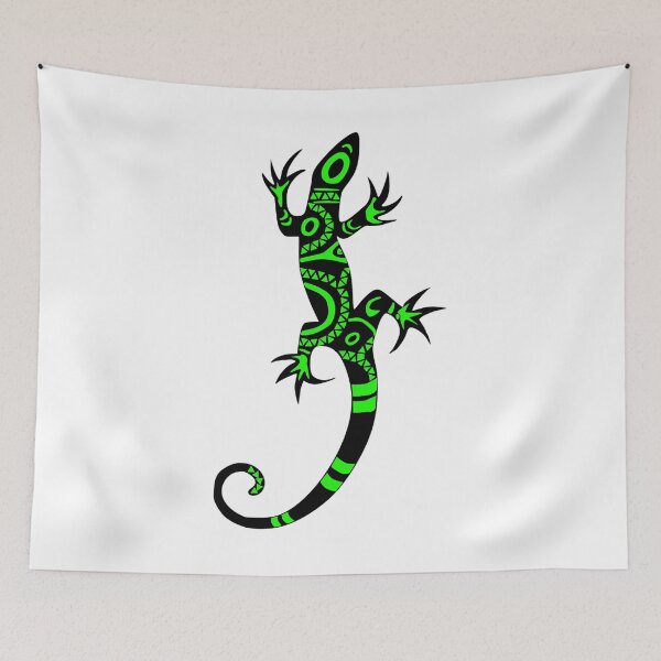 Item preview, green tribal lezard designed and sold by autrouvetout.