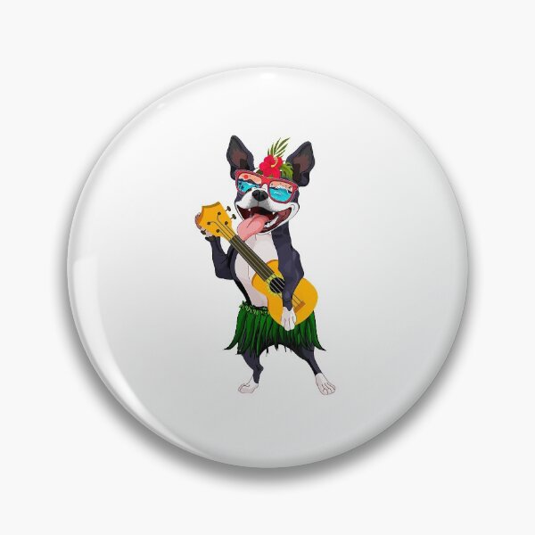 Item preview, Cute Hawaiian Boston Terrier Playing Ukulele Summer Vacation  designed and sold by EasterJohnson.