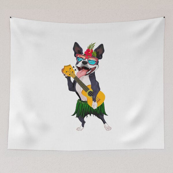 Item preview, Cute Hawaiian Boston Terrier Playing Ukulele Summer Vacation  designed and sold by EasterJohnson.