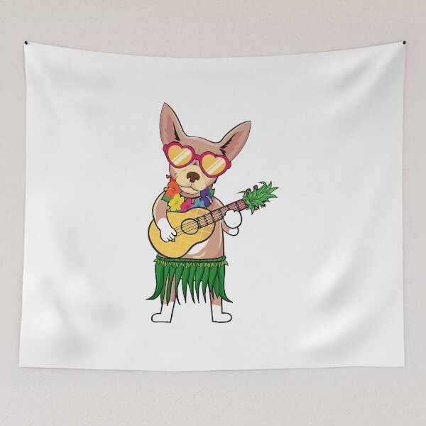 Item preview, Chihuahua Hawaiian Costume Playing Ukulele Summer designed and sold by EasterJohnson.