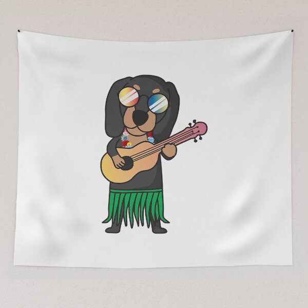 Item preview, Dachshund Dog Ukulele Luau Cute Funny Hawaii Dogs  designed and sold by EasterJohnson.