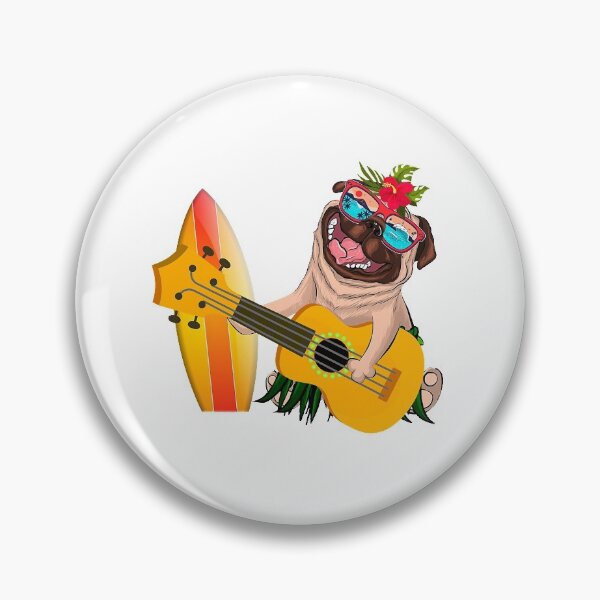 Item preview, Cute Hawaiian Pug Playing Pineapple Ukulele Summer Vacation  designed and sold by EasterJohnson.