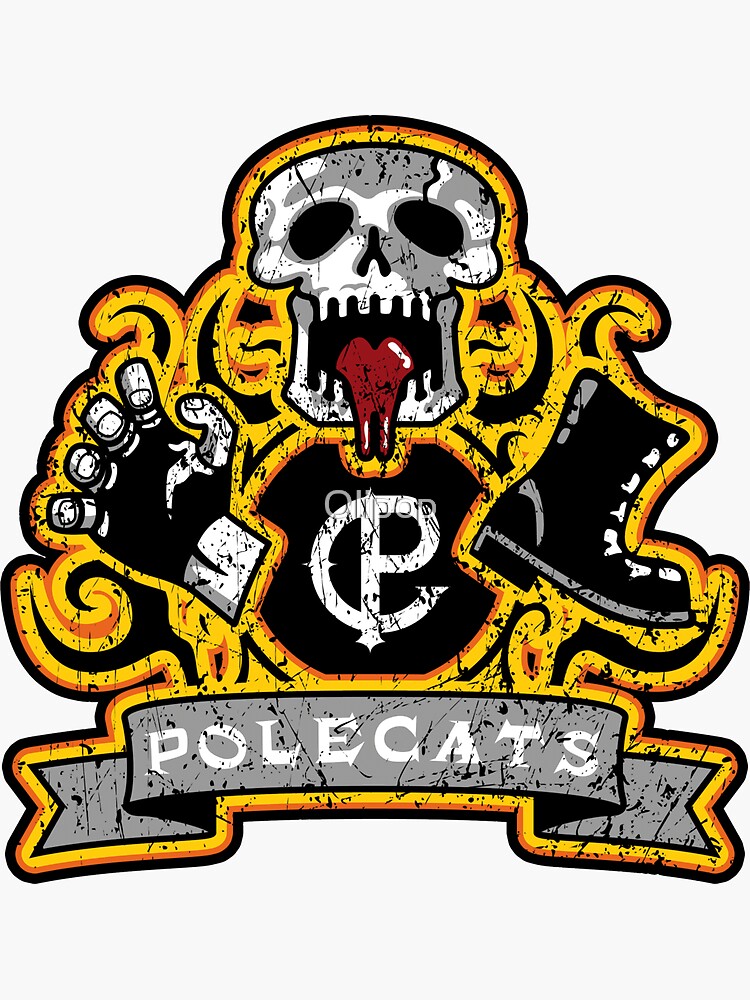 "Polecats Patch Distressed" Sticker by Olipop | Redbubble