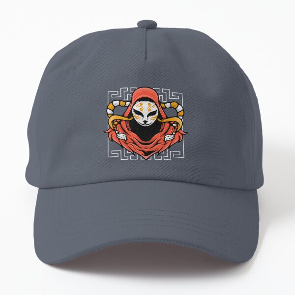 Kitsune Mask Japanese folklore art style Halloween Dad Hat