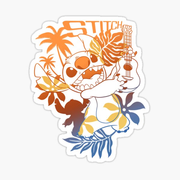 Item preview, Lilo & Stitch Ukulele Floral Mashup designed and sold by JodyLamp.