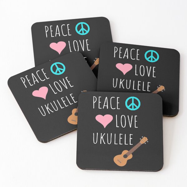 Item preview, Peace Love Ukulele Music Hawaiian Musician Gift  designed and sold by JodyLamp.