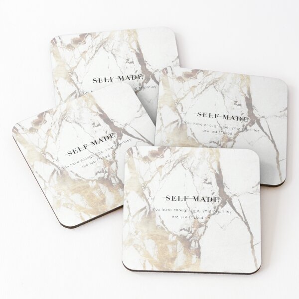 Item preview, Motivational Hustler / Entrepreneur Quote on White Gold Marble - You have enough time, your priorities are just f*cked up  designed and sold by LaceySkies.