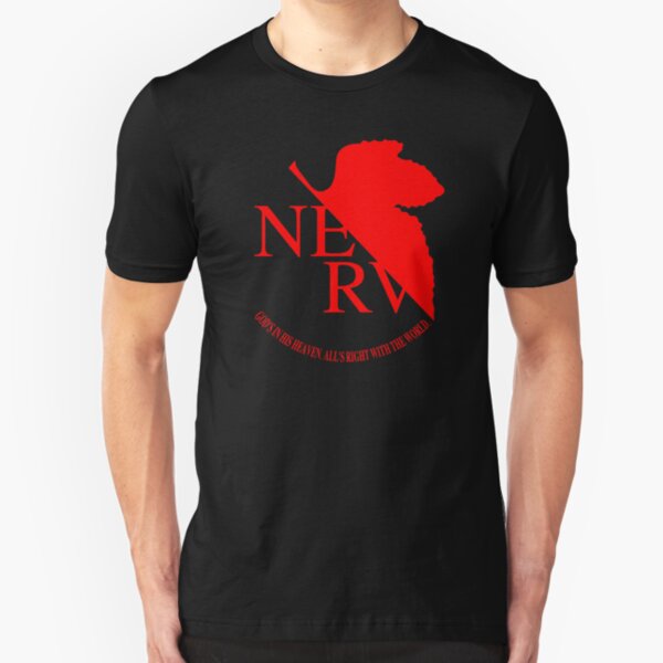 Nerv Logo, Neon Genesis Evangelion Slim Fit T-Shirt