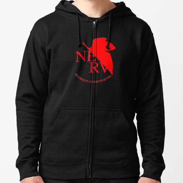 Nerv Logo, Neon Genesis Evangelion Zipped Hoodie