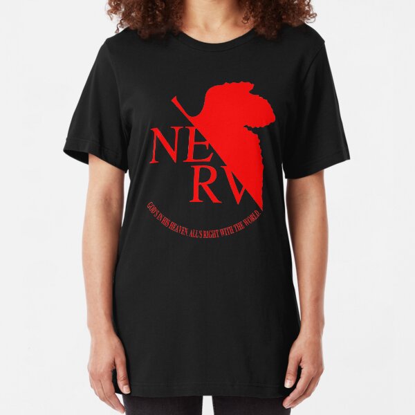 Nerv Logo, Neon Genesis Evangelion Slim Fit T-Shirt
