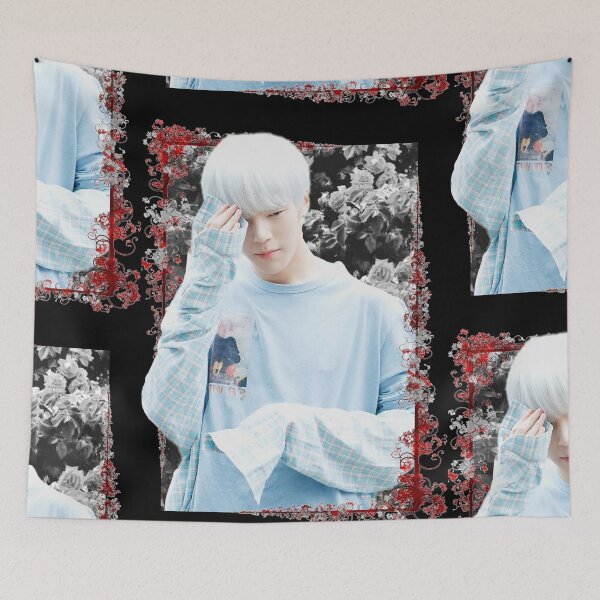 Item preview, Lee Minhyuk MONSTA X Minhyuk Korean Kpop Floral Design designed and sold by Piosenka Art.