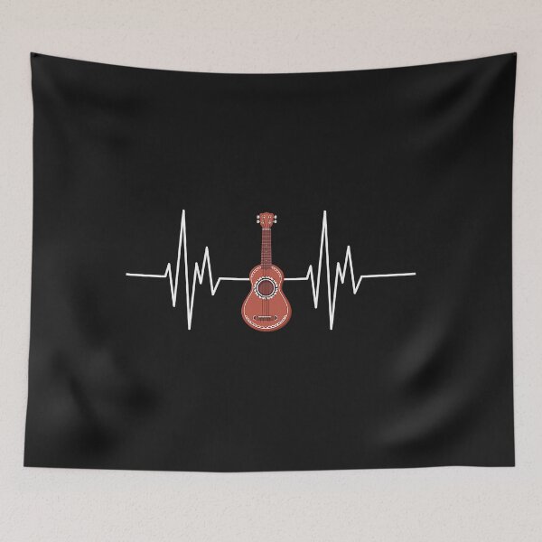 Item preview, Ukulele Heartbeat Hawaiian Musician Guitar Pulse Line Gift  designed and sold by JodyLamp.