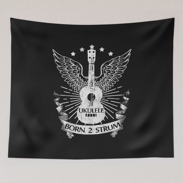 Item preview, UKULELE Born 2 Strum with Wings - Rock style Premium  designed and sold by JodyLamp.